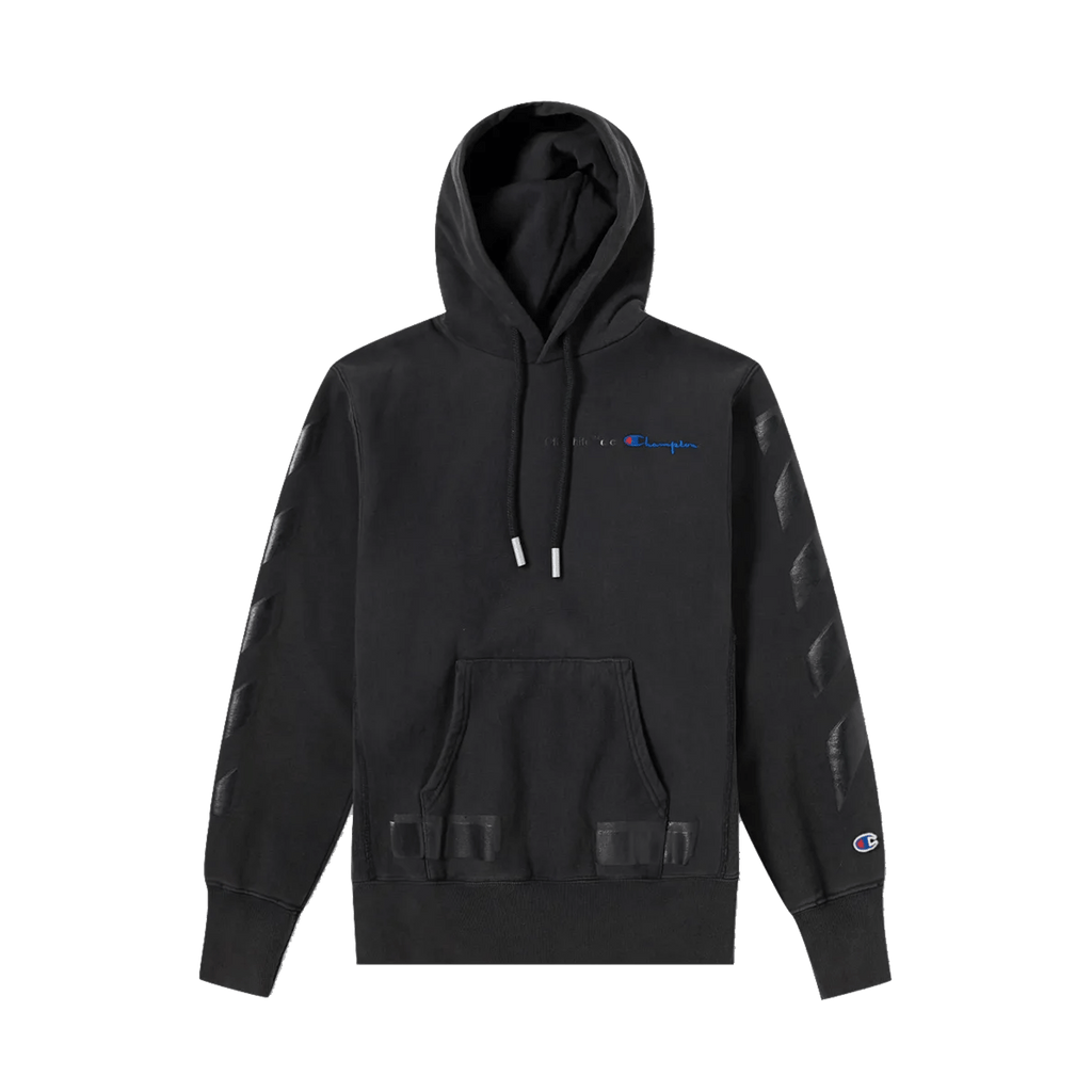 Off White x Champion Hoodie Black Kick Game