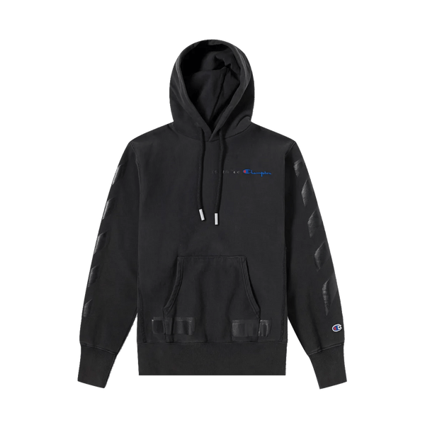 Off White x Champion Hoodie Black Kick Game