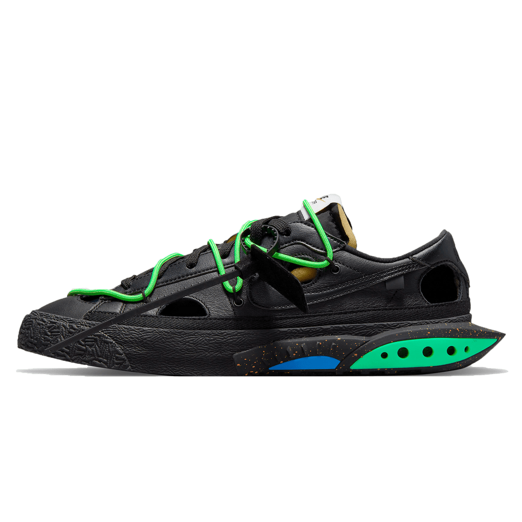 Off-White x Nike Blazer Low 'Black Electro Green' — Kick Game