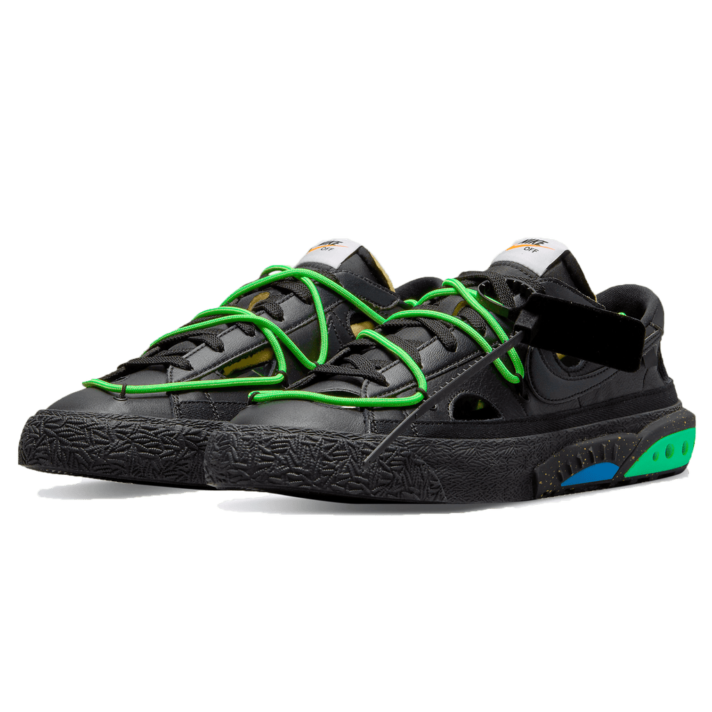 Off-White x Nike Blazer Low 'Black Electro Green' — Kick Game Off-White x Nike Blazer Low 'Black Electro Green' — Kick Game