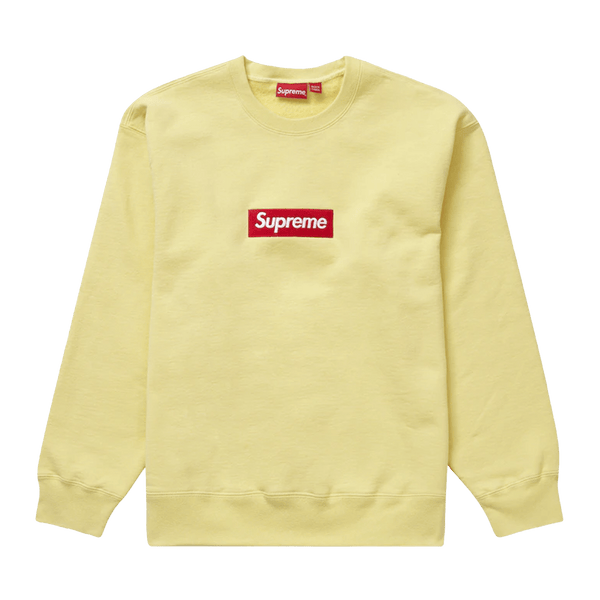 supreme box logo crewneck  pale yellow L