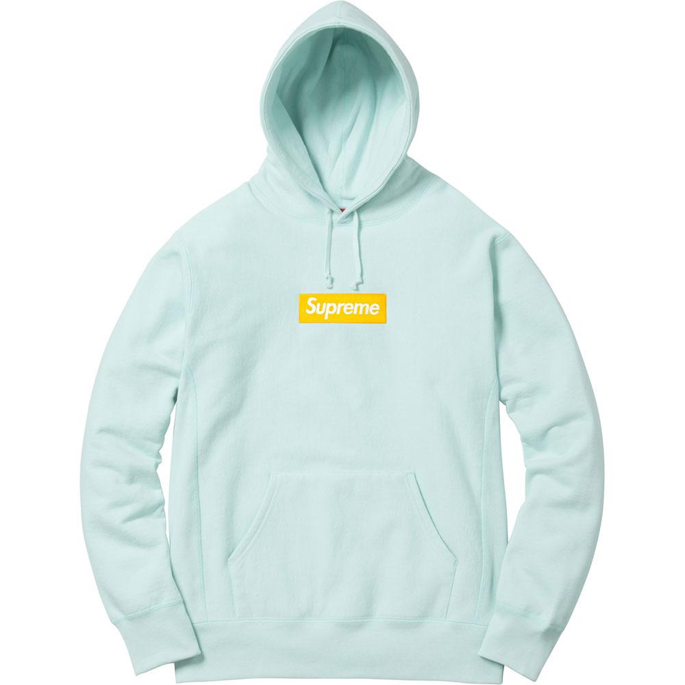 Supreme Box Logo Hooded Sweatshirt (FW17) Ice Blue - Kick Game