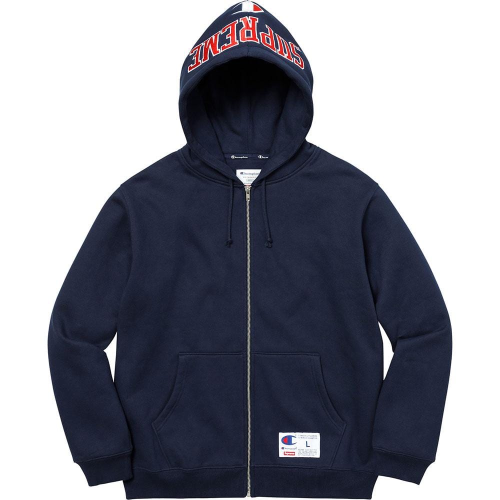Supreme Champion Arc Logo Zip Up Sweat Navy - Kick Game