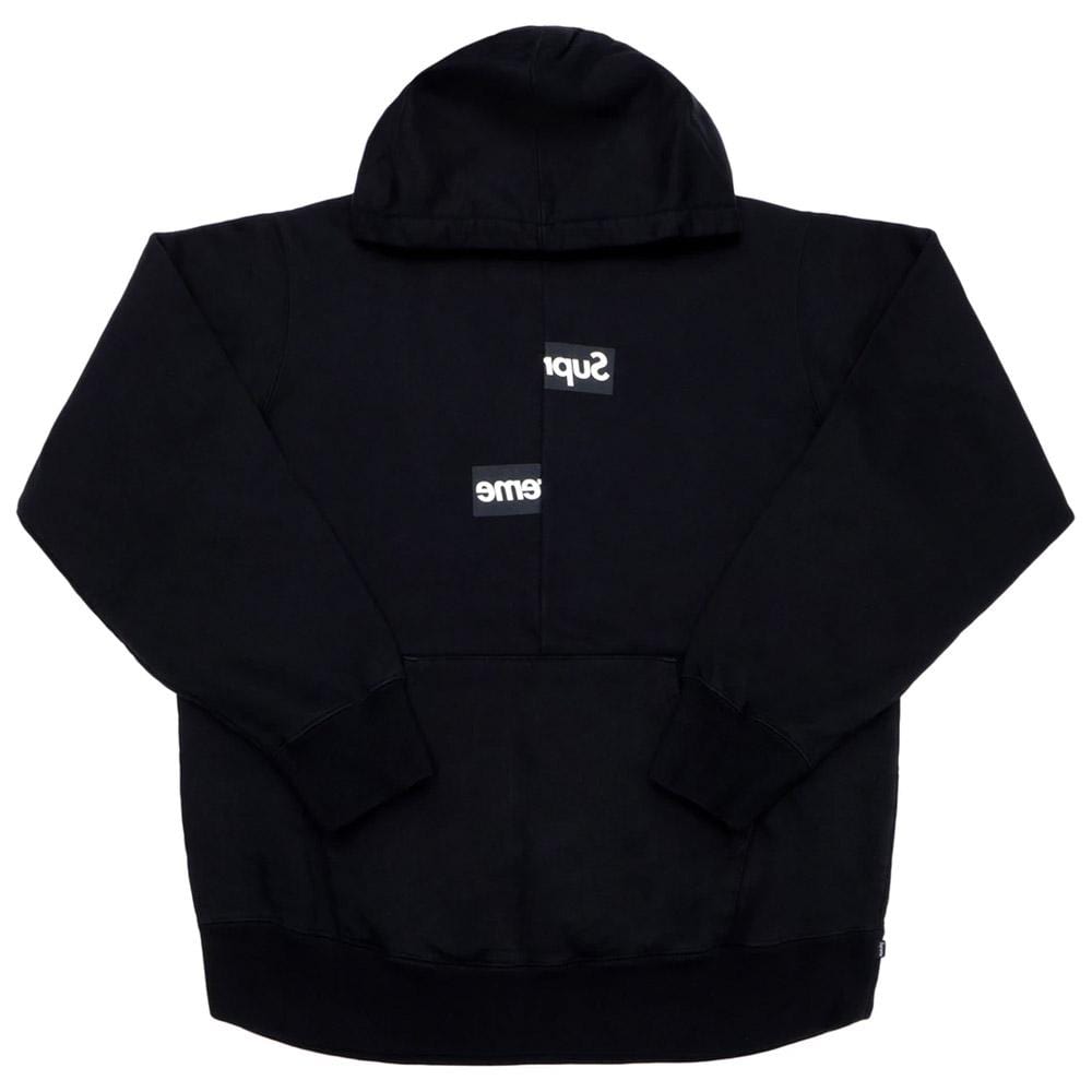 Supreme comme des garcons shirt split box logo hooded sweatshirt black Outlet