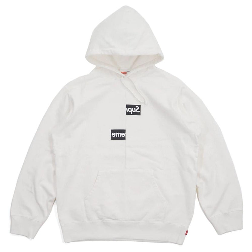 Supreme comme des garcons shirt split box logo hooded sweatshirt white Clearance