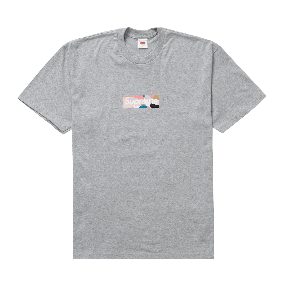 Supreme x Emilio Pucci Box Logo Tee 'Heather Grey/Dusty Pink' - Kick Game