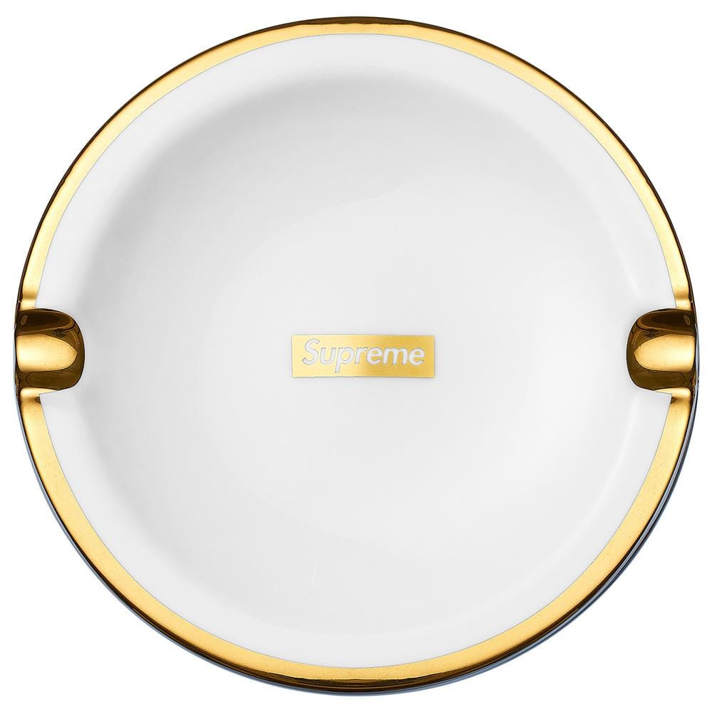 Supreme Gold Trim Ceramic Ashtray White - Kick Game