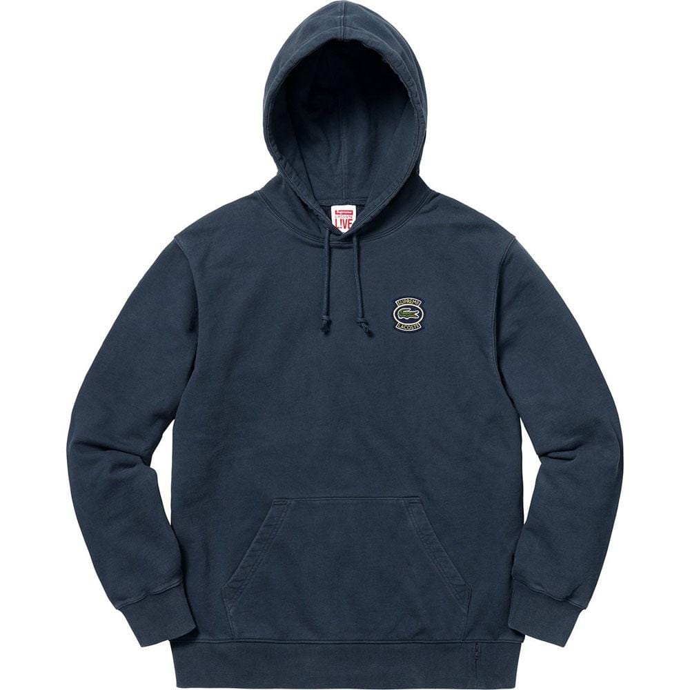 Supreme LACOSTE Hooded Sweatshirt Navy - Kick Game