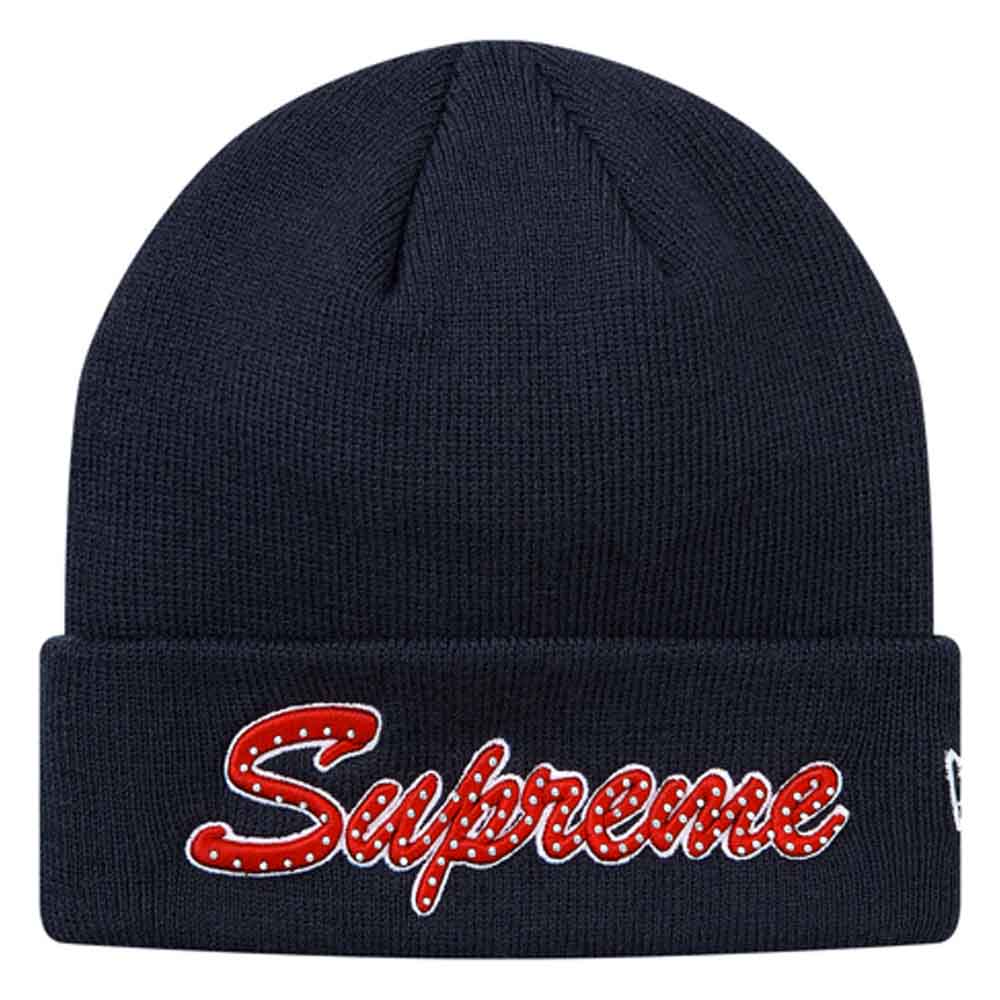 Supreme New Era Script Beanie (FW18) Navy - Kick Game