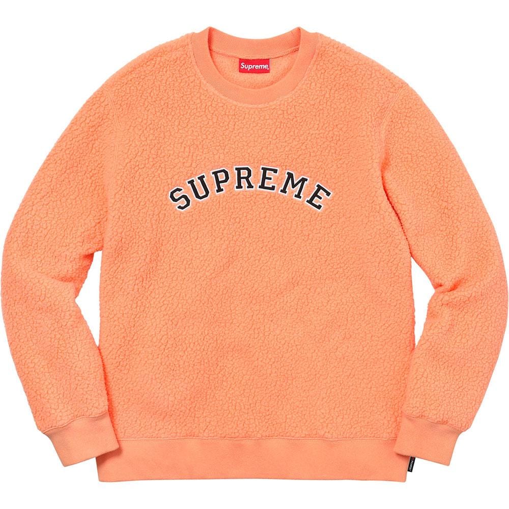 Supreme Polartec Deep Pile Crewneck Peach - Kick Game