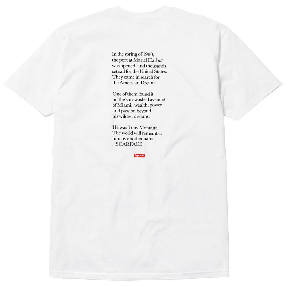 Supreme Scarface Shower Tee - White - Kick Game