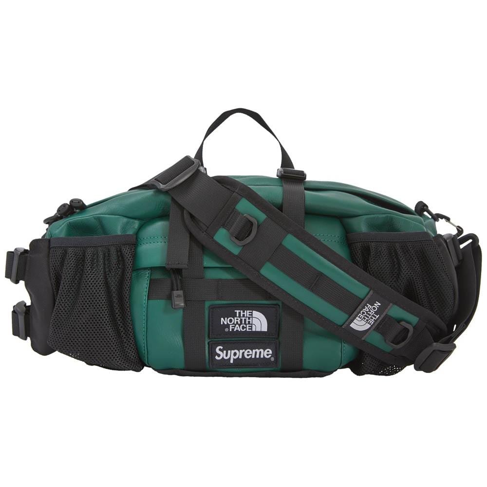 Supreme The North Face Leather Mountain Waist Bag Dark Green - Kick Game