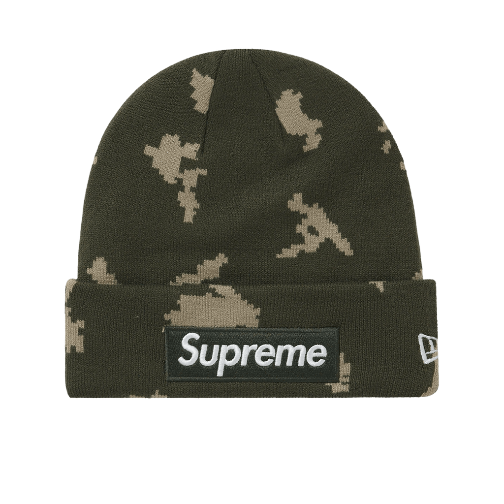 Supreme x New Era Box Logo Beanie 'Olive Russian Camo' - Kick Game