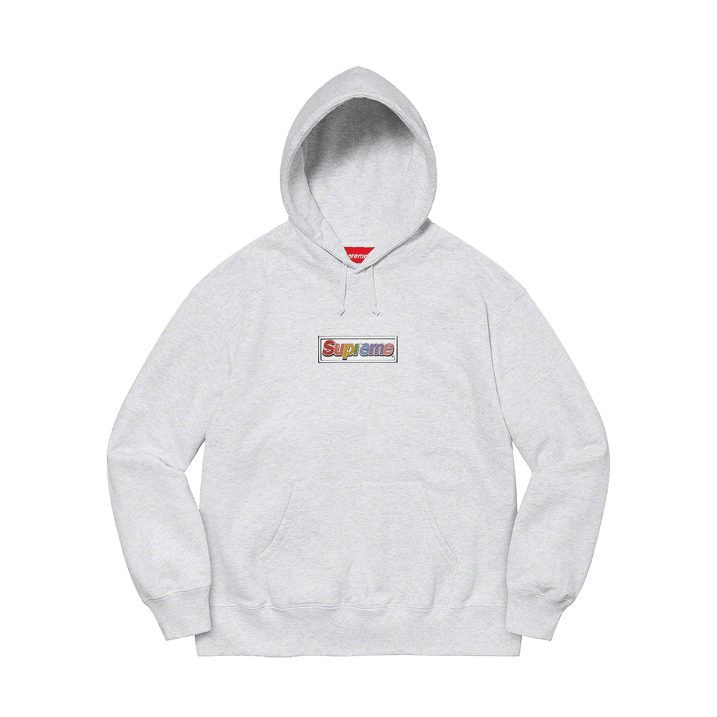 Supreme Bling Box Logo Hooded Sweatshirt 'Ash Grey' - Kick Game