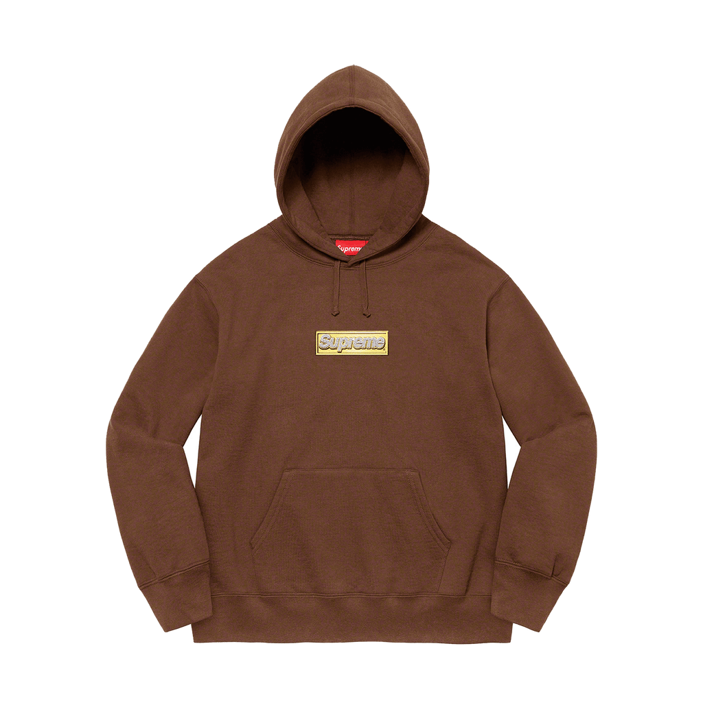 Supreme Bling Box Logo Hooded Sweatshirt 'Dark Brown' - Kick Game