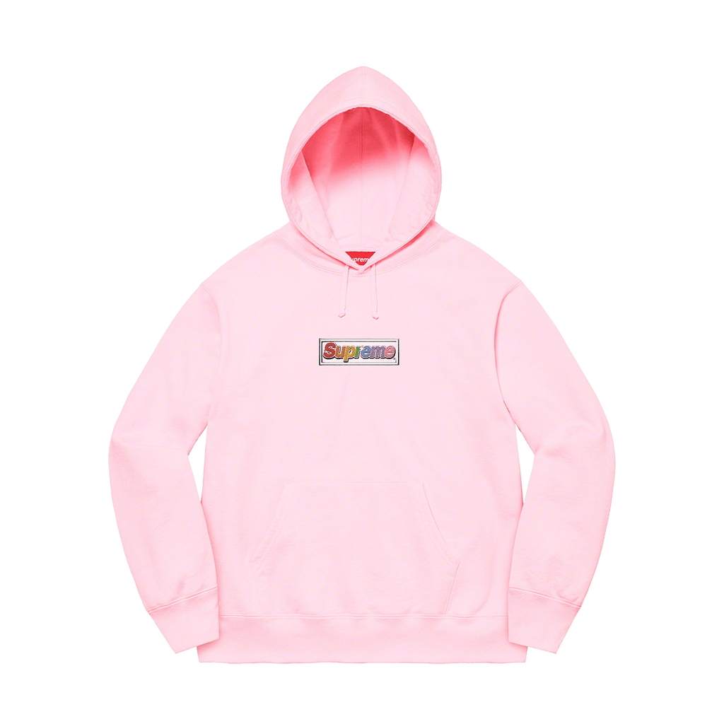 Supreme Bling Box Logo Hooded Sweatshirt Light Pink