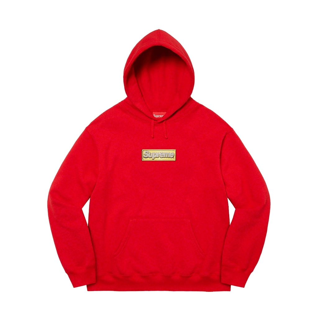 Supreme Bling Box Logo Hooded Sweatshirt Red Kick Game