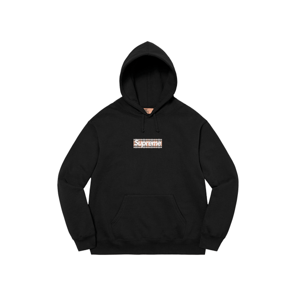 Supreme X Burberry Box Logo Hooded Sweatshirt 'Black' GOAT