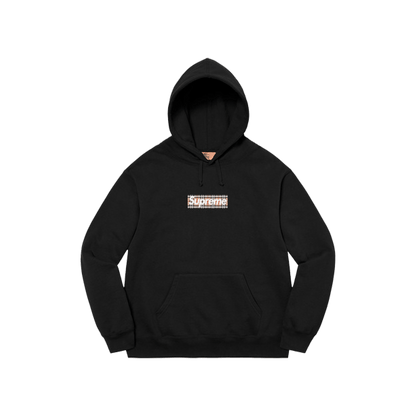 Supreme x Burberry Box Logo Hooded Sweatshirt 'Black' - Kick Game