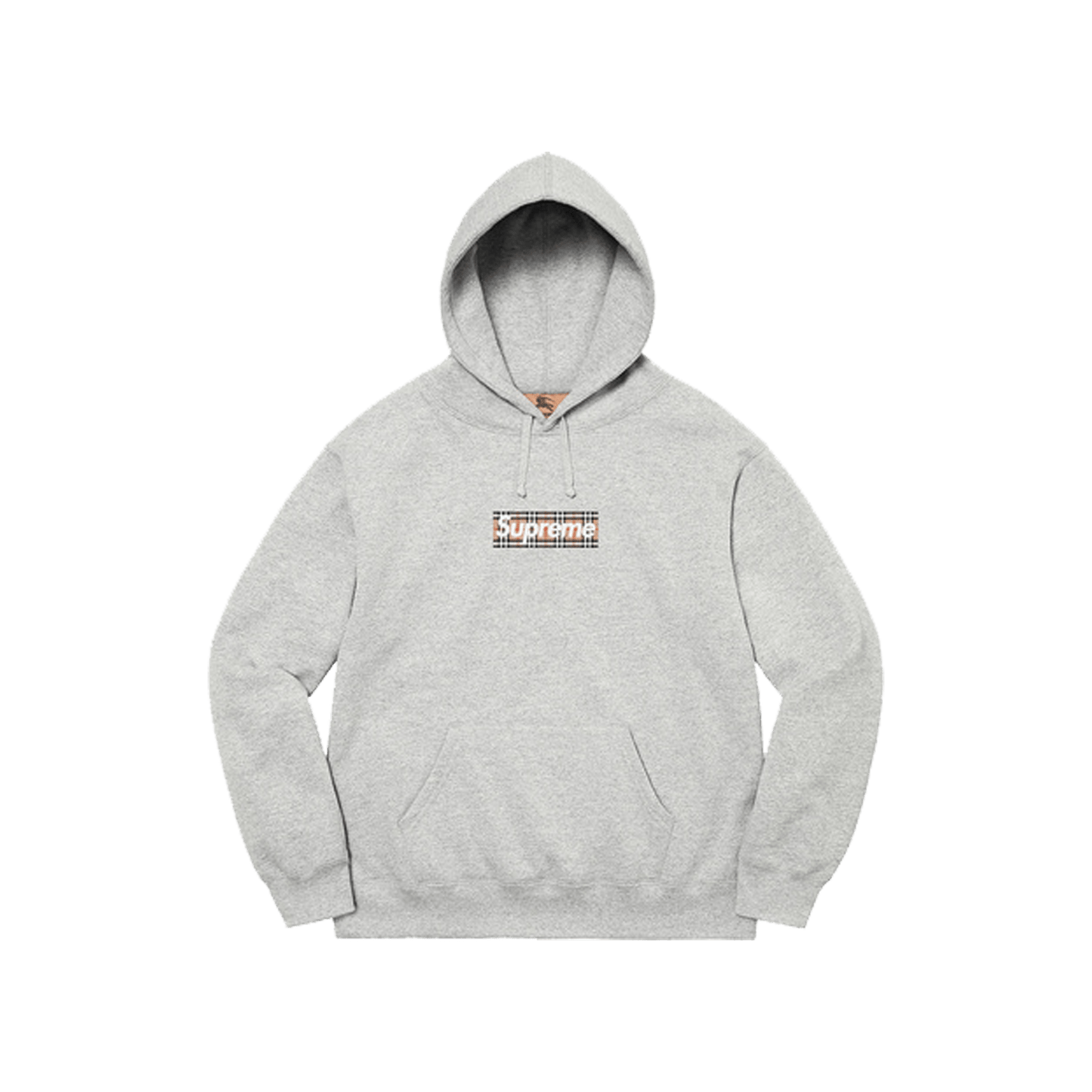 Supreme x Burberry Box Logo Hooded Sweatshirt 'Heather Grey' - Kick Game