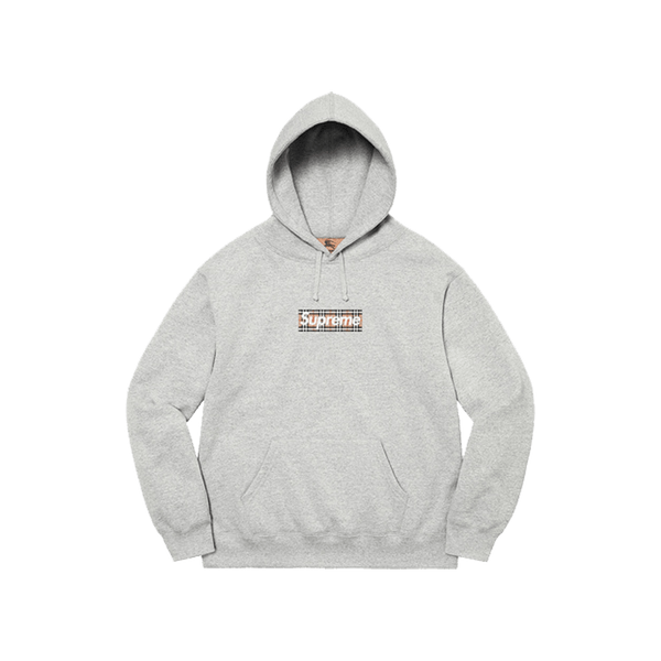 Supreme x Burberry Box Logo Hooded Sweatshirt Heather Grey Kick Game