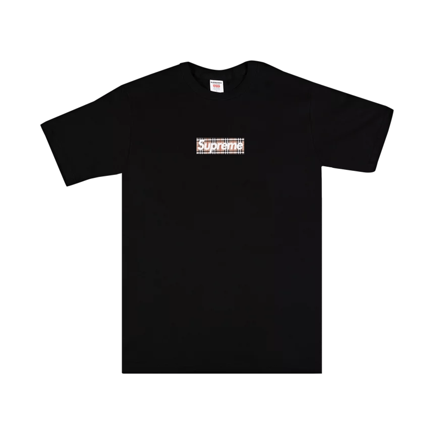 Supreme x Burberry Box Logo Tee 'Black' - Kick Game