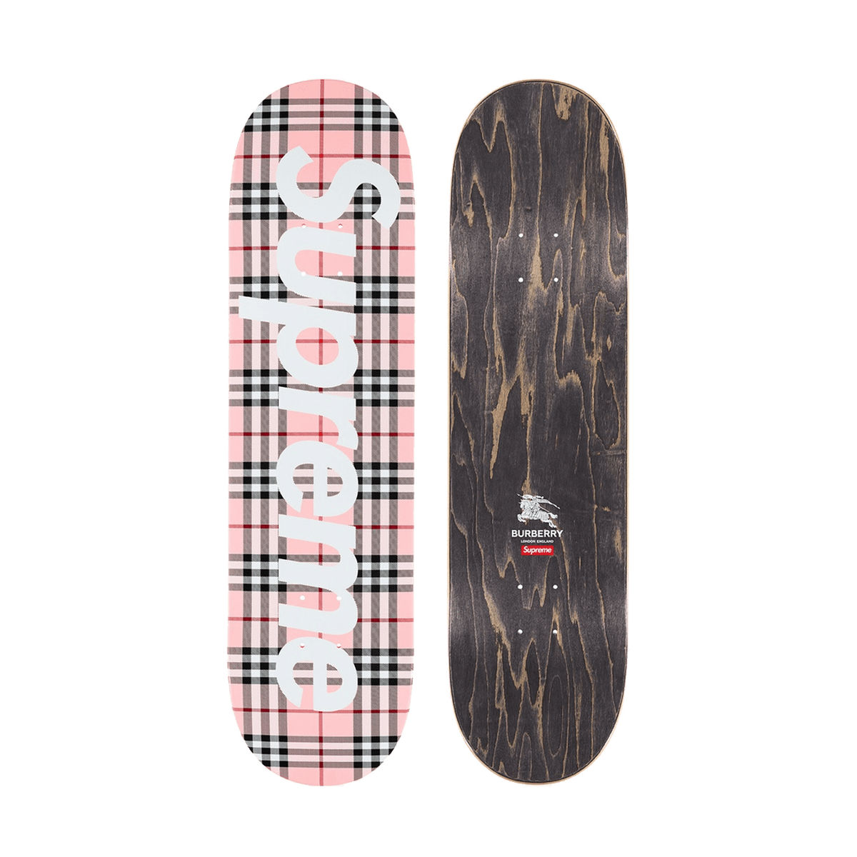 Supreme x Burberry Skateboard Deck Pink - Kick Game