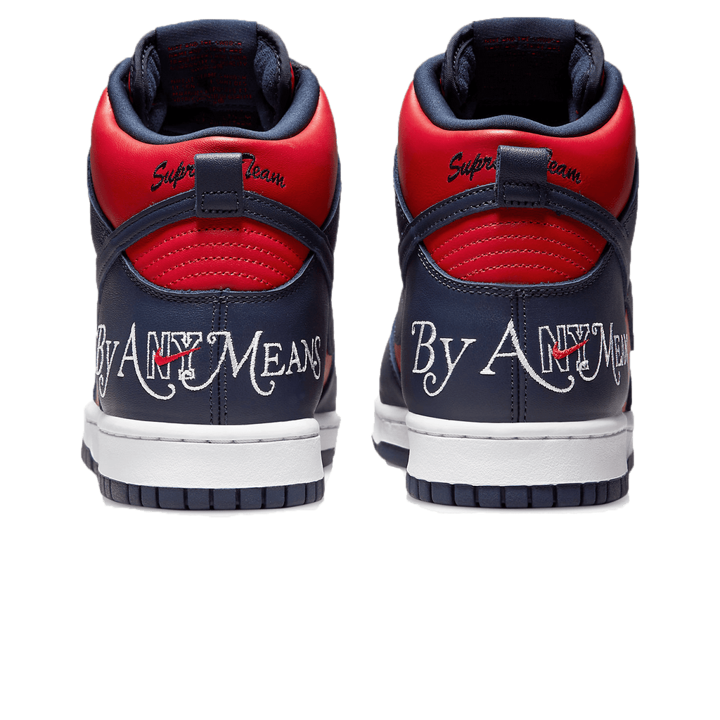 Supreme x Nike Dunk High SB 'By Any Means - Red Navy' - Kick Game