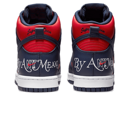 Supreme x Nike Dunk High SB 'By Any Means - Red Navy' - Kick Game