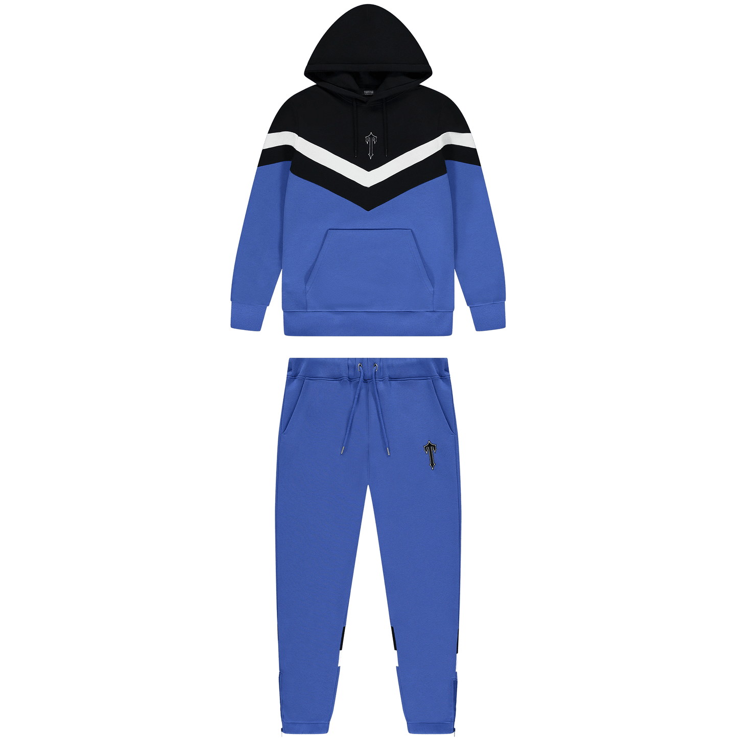 Trapstar V Stripe Hoodie Tracksuit-Blue/Black/White - Kick Game