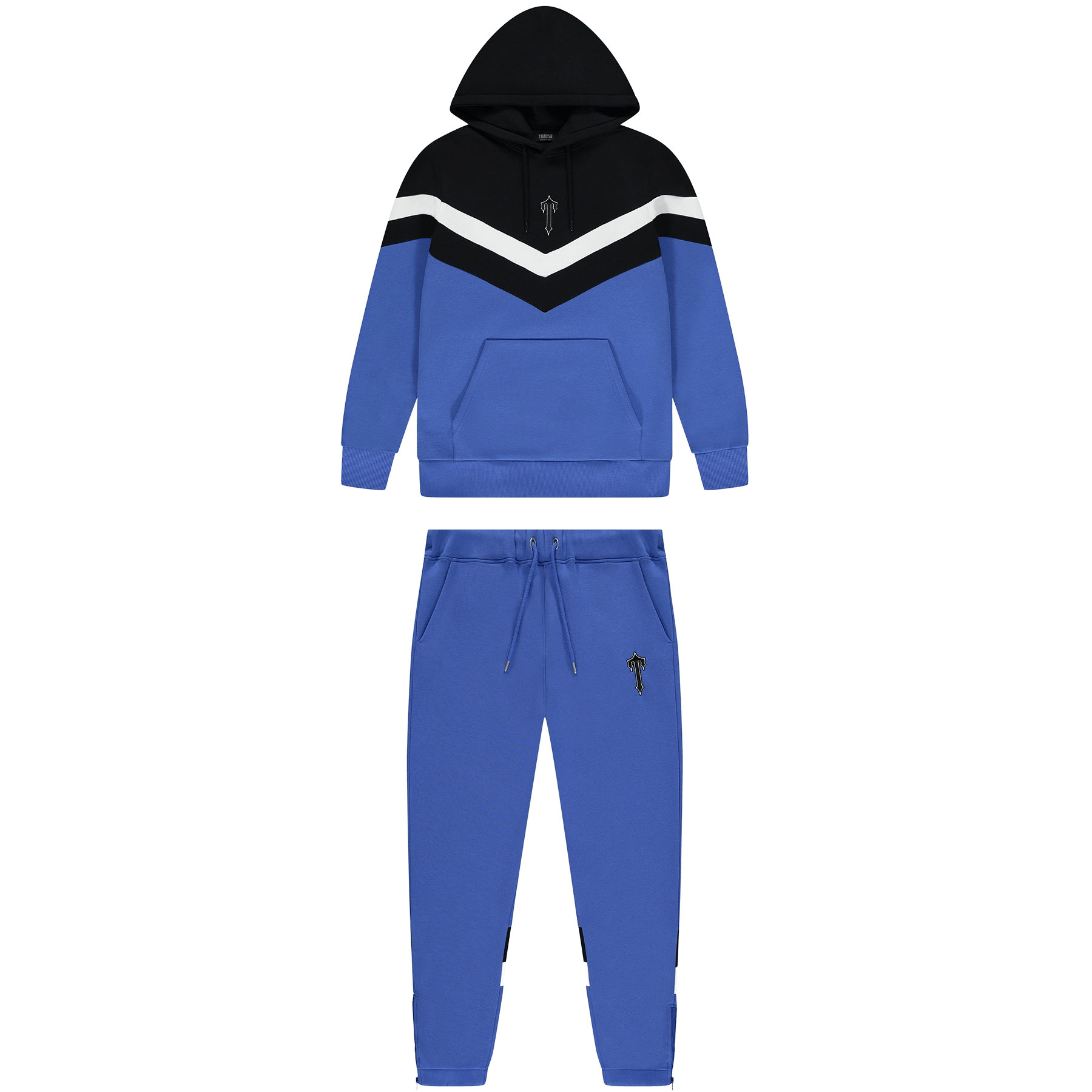 Trapstar V Stripe Hoodie Tracksuit-Blue/Black/White - Kick Game