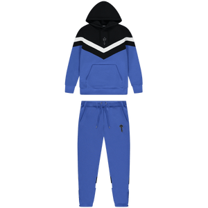 Trapstar V Stripe Hoodie Tracksuit-Blue/Black/White