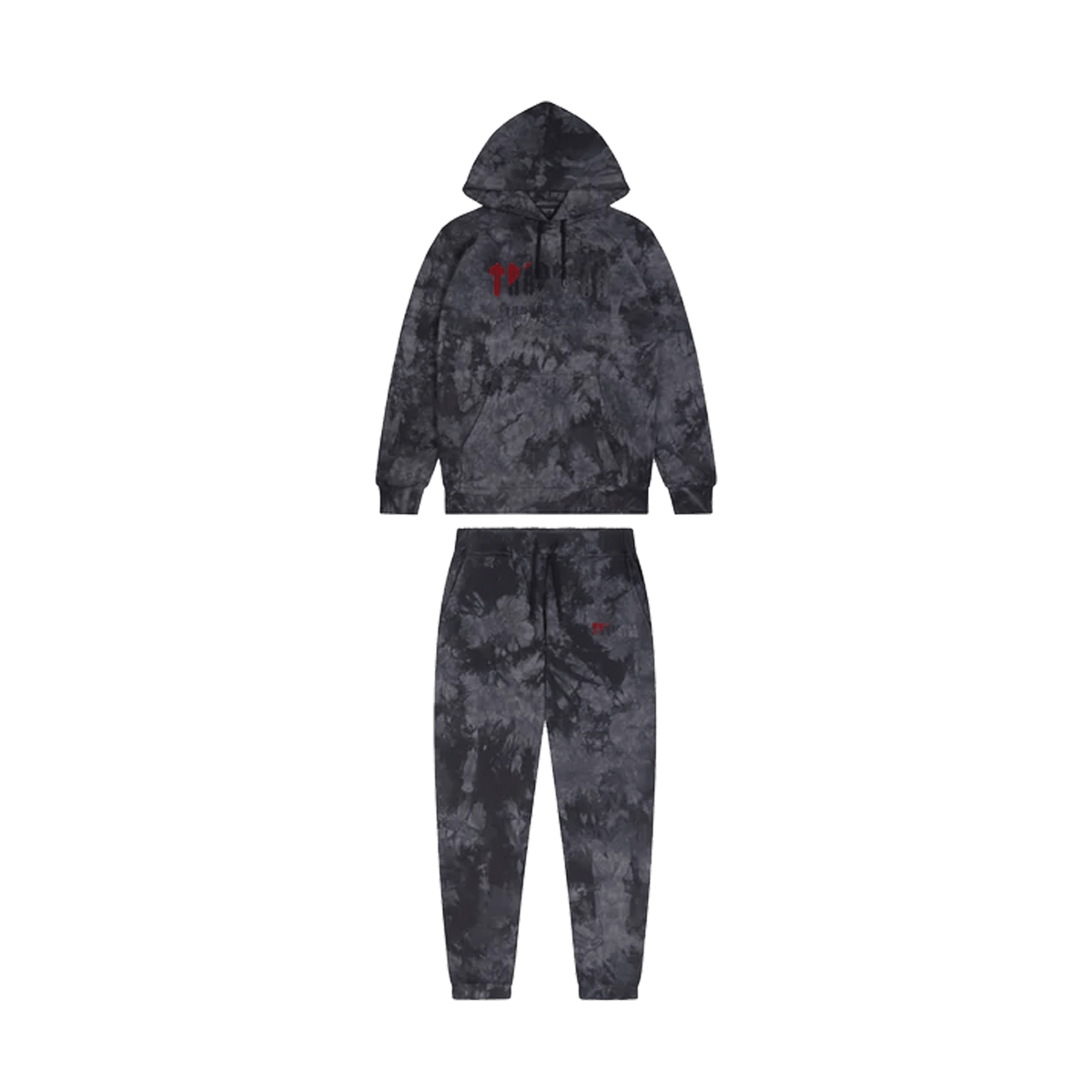 Trapstar Chenille Decoded Hooded Tracksuit - Allover Tie Dye Red - Kick Game