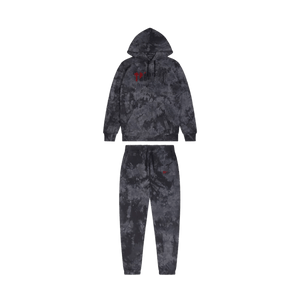 Trapstar Chenille Decoded Hooded Tracksuit - Allover Tie Dye Red
