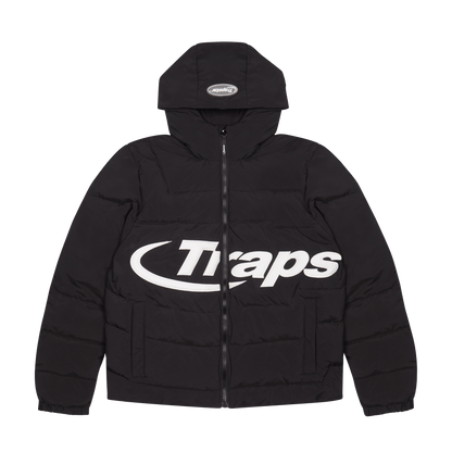 Trapstar Hyperdrive Hooded Puff Puffer - Black - Kick Game
