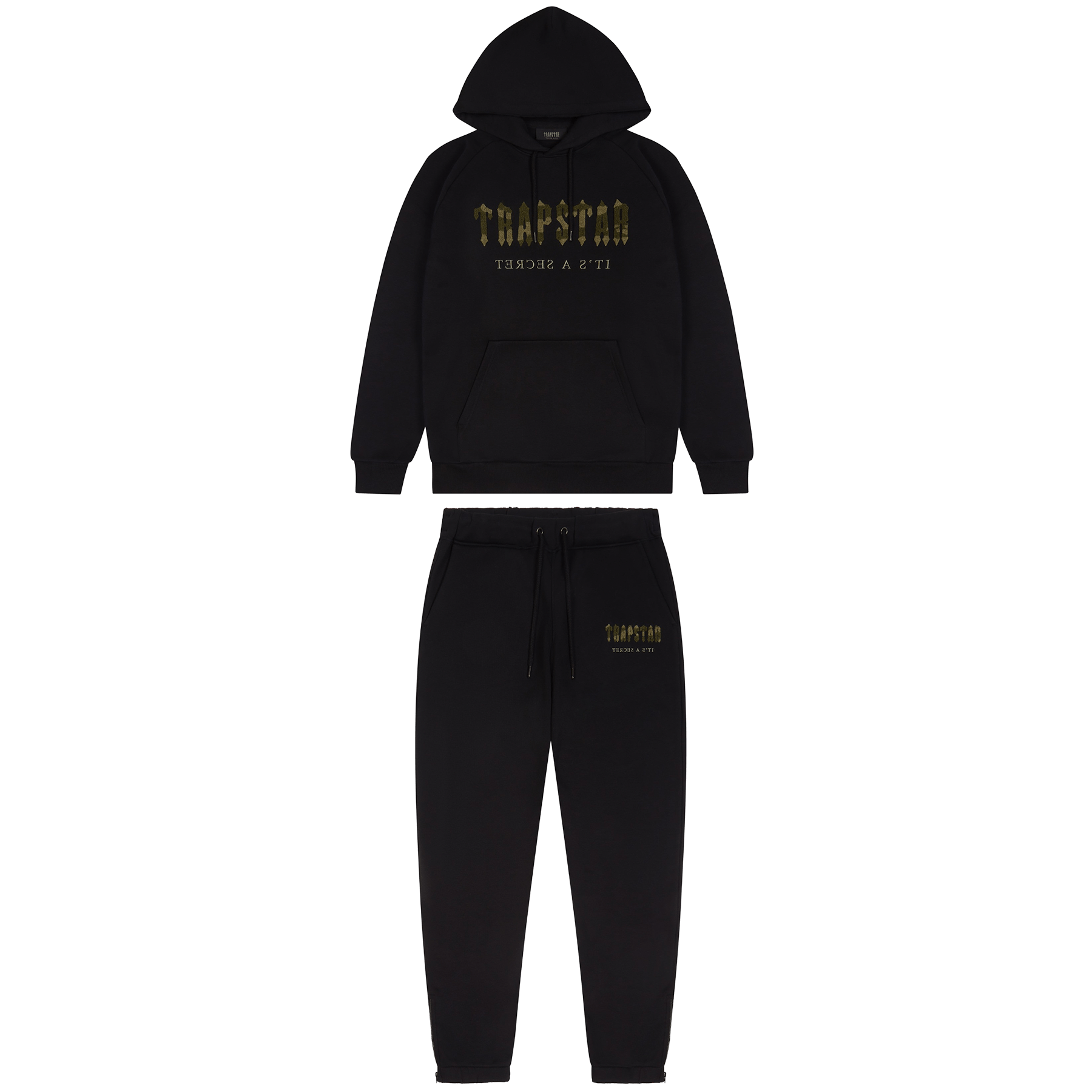 Trapstar Chenille Decoded Hooded Tracksuit-Black Camo Military Edition - Kick Game