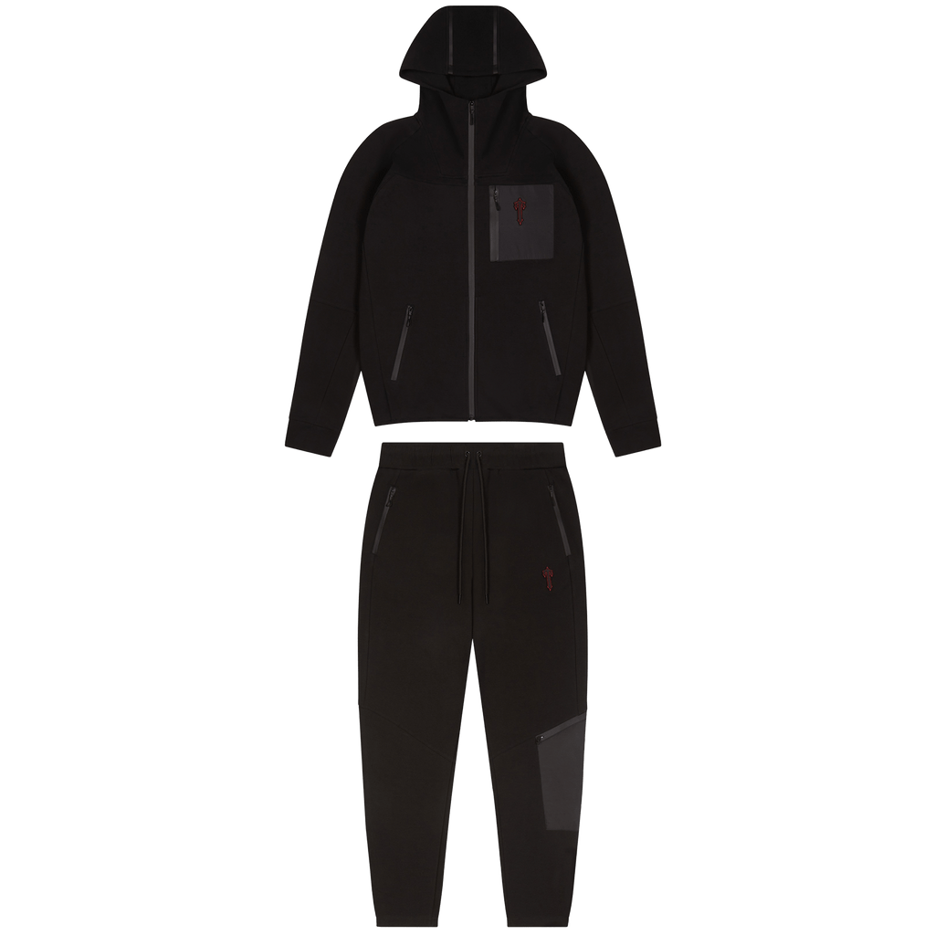 Trapstar Irongate T Fleece Zip Tracksuit-Blackout Edition/Red - Kick Game