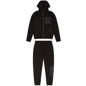 Trapstar Irongate T Fleece Zip Tracksuit-Blackout Edition/Red