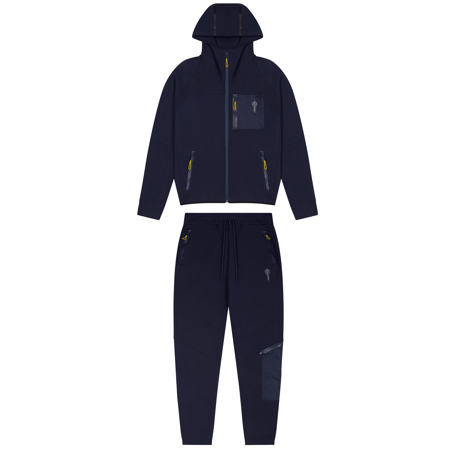 Trapstar Irongate T Fleece Zip Tracksuit-Navy/Yellow - Kick Game
