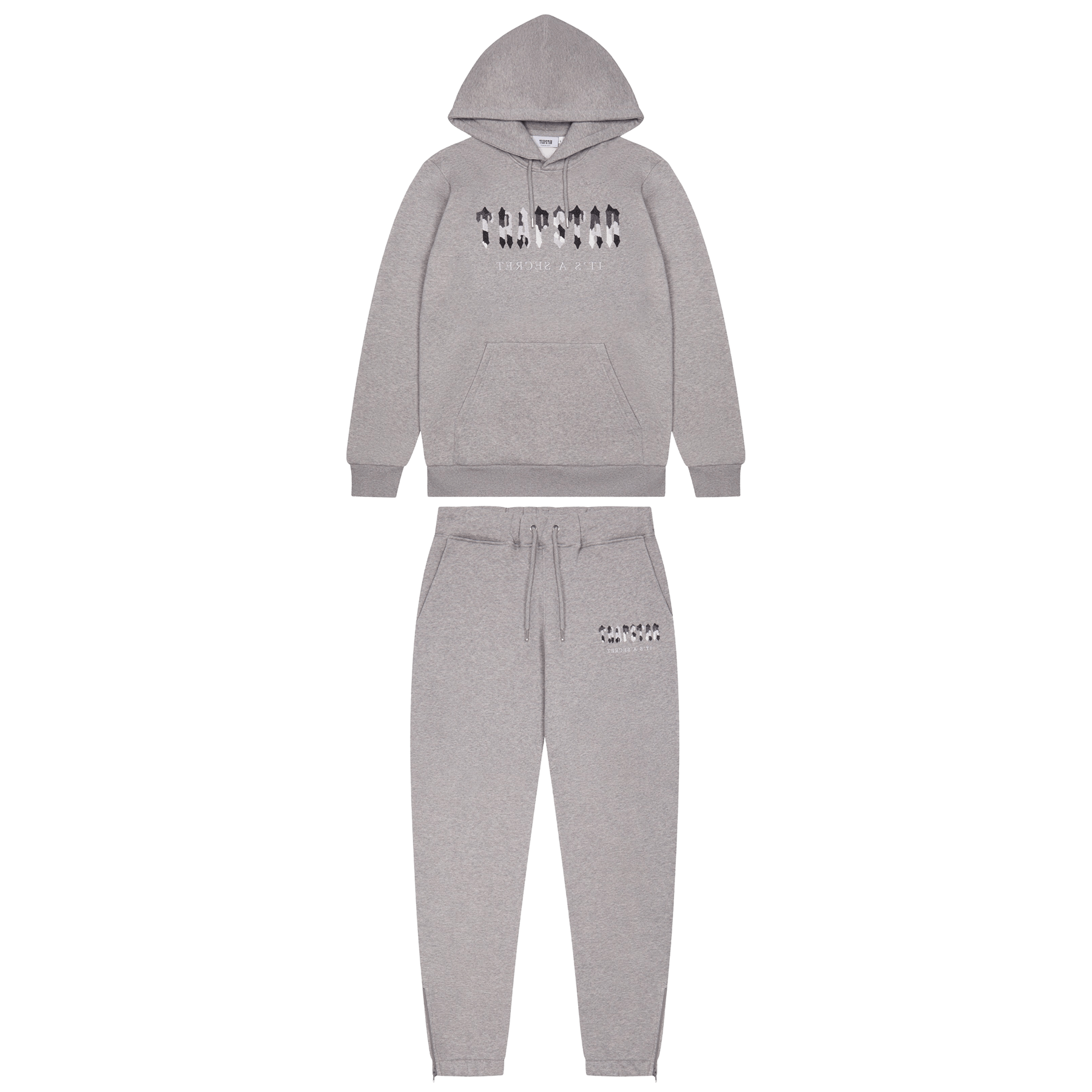 Trapstar Chenille Decoded Hooded Tracksuit-Grey Camo Edition - Kick Game