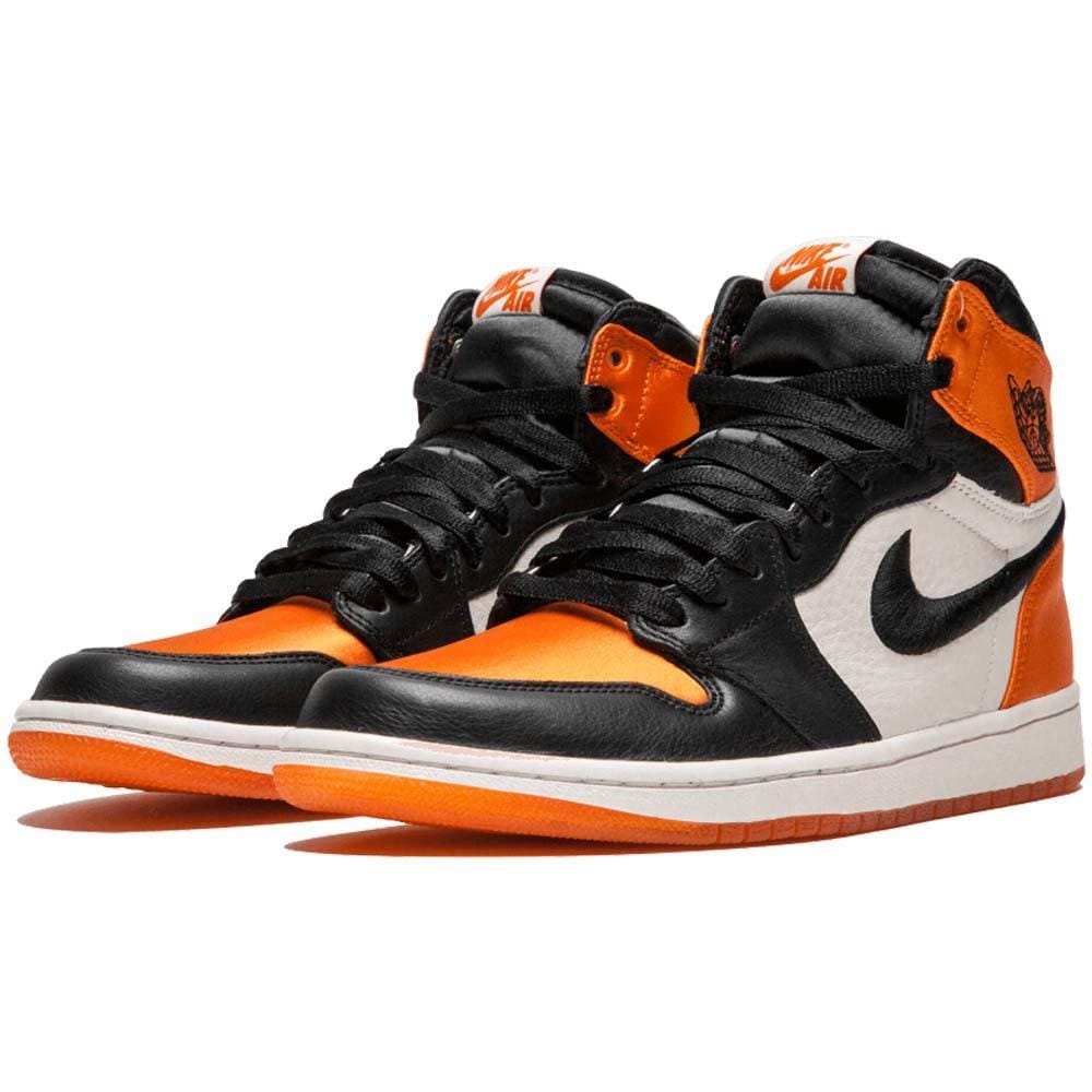 Air Jordan 1 WMNS Satin 'Shattered Backboard' Orange Black - Kick Game