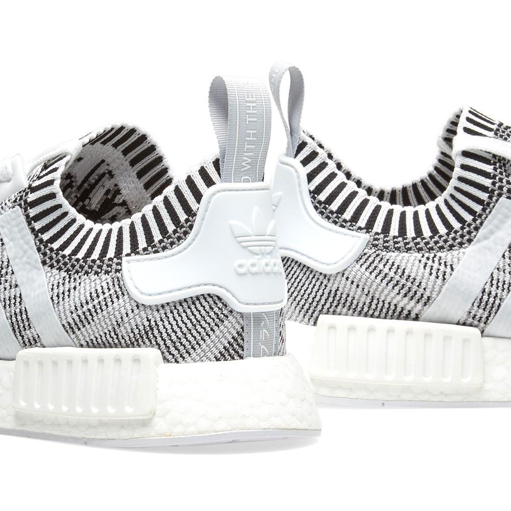 adidas NMD R1 Primeknit Glitch Camo White Black Kick Game