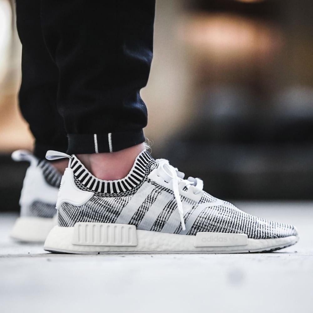 adidas NMD_R1 Primeknit Glitch Camo White-Black - Kick Game