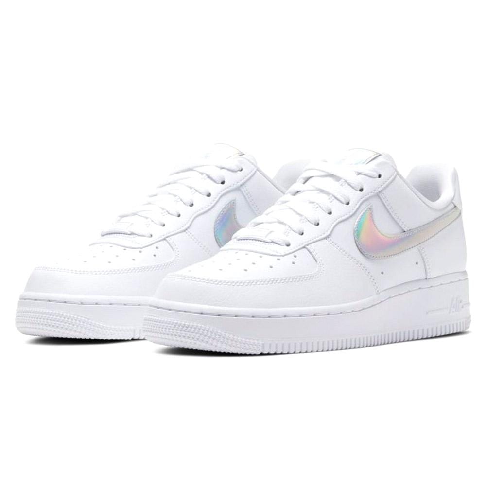white air force 1 with iridescent swoosh