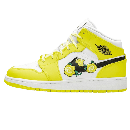 Air Jordan 1 Mid SE GS 'Rose Patch - Dynamic Yellow' - Kick Game