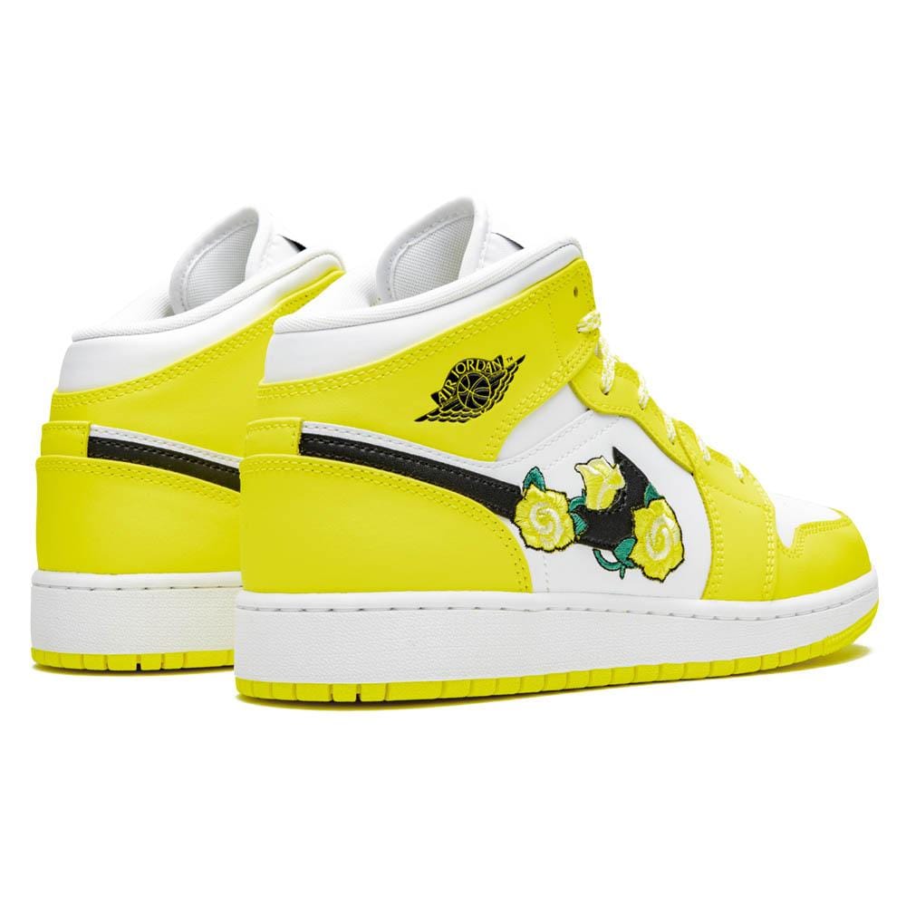 Air Jordan 1 Mid SE GS 'Rose Patch - Dynamic Yellow' - Kick Game