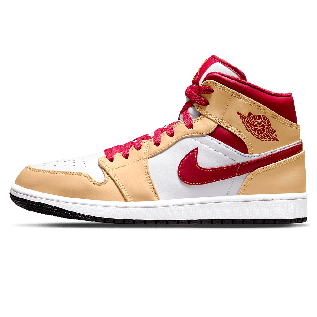 Air Jordan 1 Mid 'Light Curry Cardinal Red' - Kick Game
