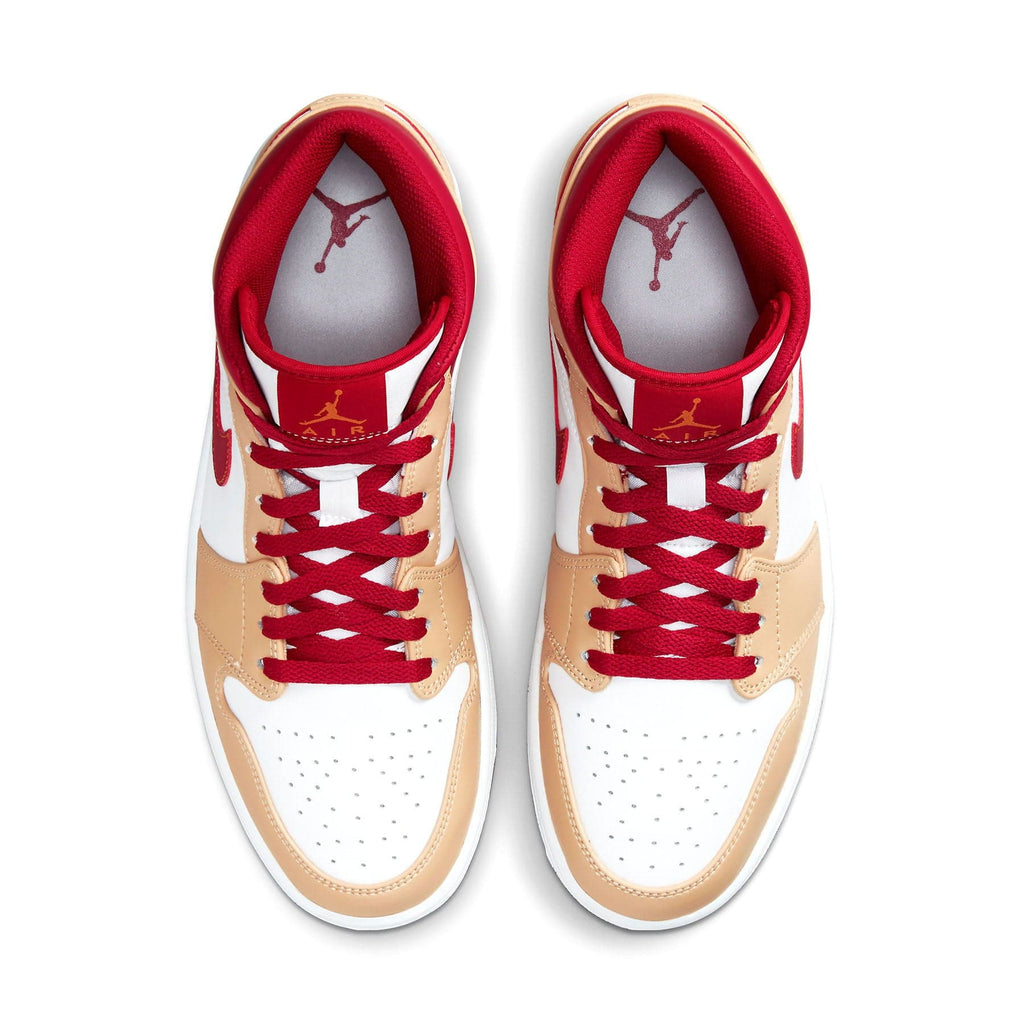 Air Jordan 1 Mid 'Light Curry Cardinal Red' - Kick Game