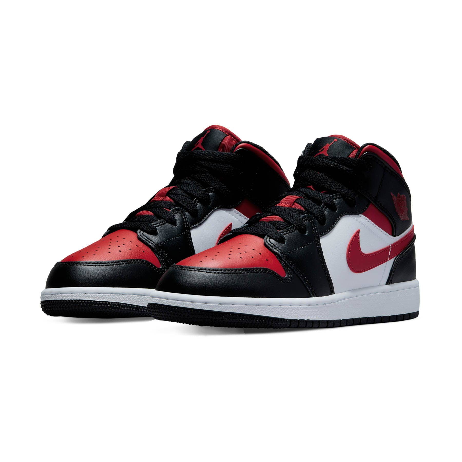 Air Jordan 1 Mid GS  'Black Fire Red' - Kick Game