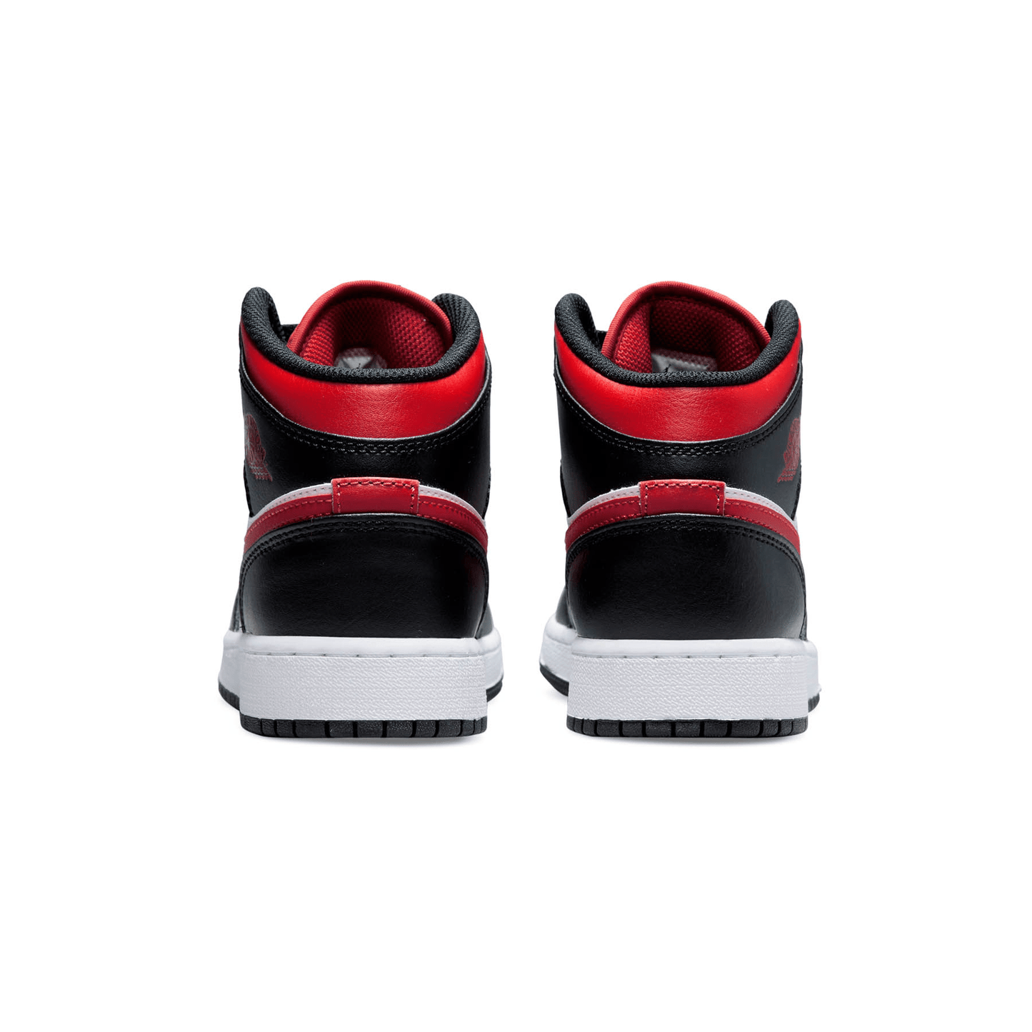 Air Jordan 1 Mid GS  'Black Fire Red' - Kick Game